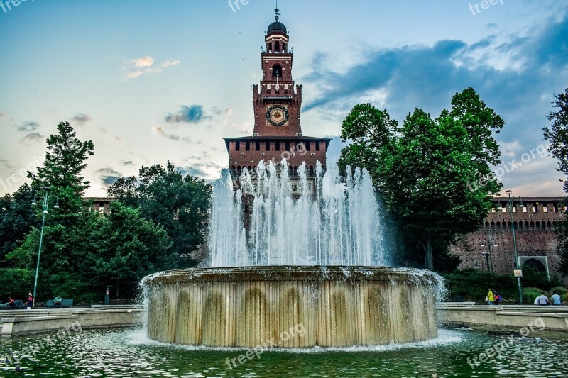 Italy Milan Castello Sforzesco City Attraction