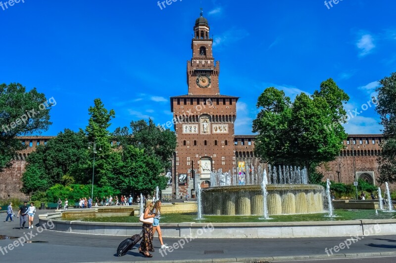 Italy Milan Castello Sforzesco City Attraction