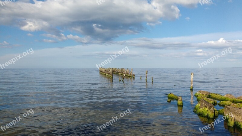 Latvia Baltic Sea Beach Broken