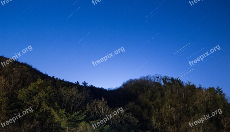 The Night Sky Star Stars Trajectory Light Night