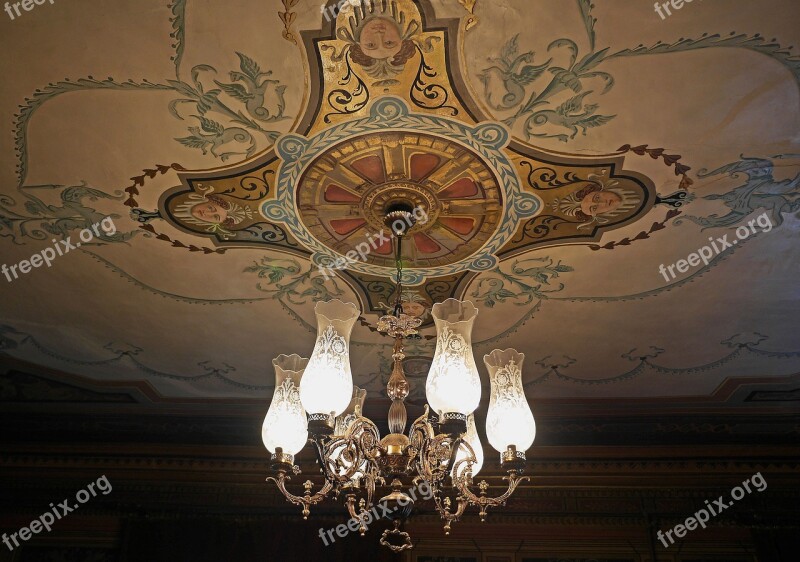 Salon Cover Painting Chandelier Crystal Glass Atmospheric