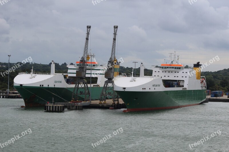 Container Ships Southampton Docks Brexit Free Photos