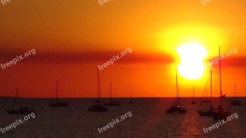 Sunset Darwin Harbor Northern Territory Australia Free Photos