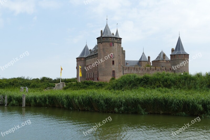 Muiderslot Castle Lock Middle Ages Defend