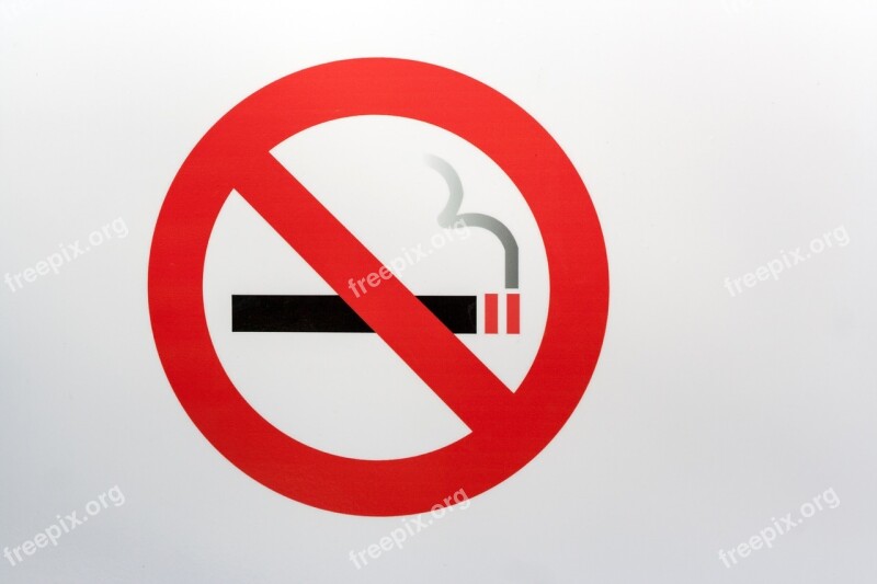 Sign Ban Red Cigarette Smoking