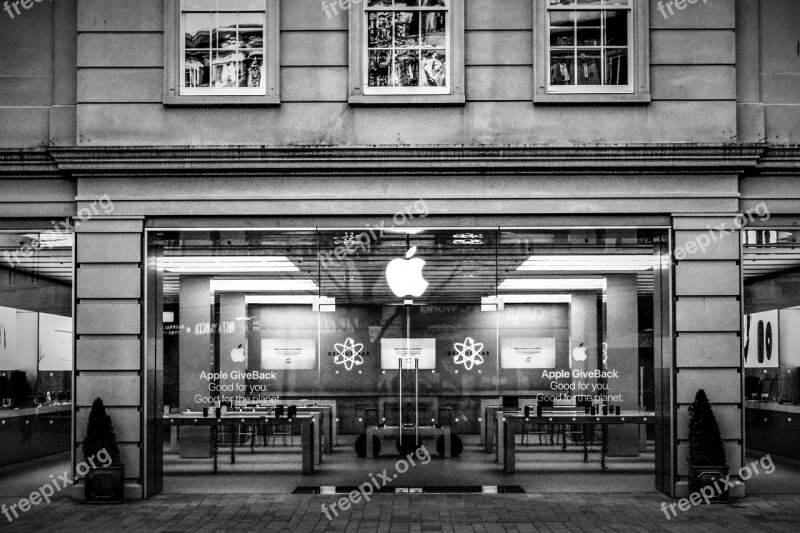 Apple Store Black And White Technology Business