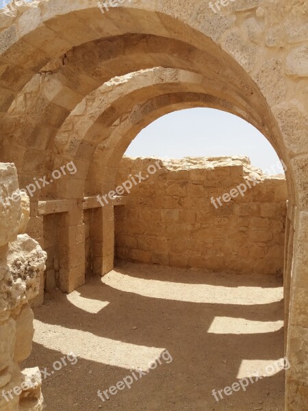 Israel Ancient Ruins Stone Desert Free Photos