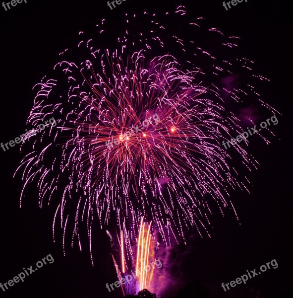 Fireworks Sky The Eruption Light Colorful