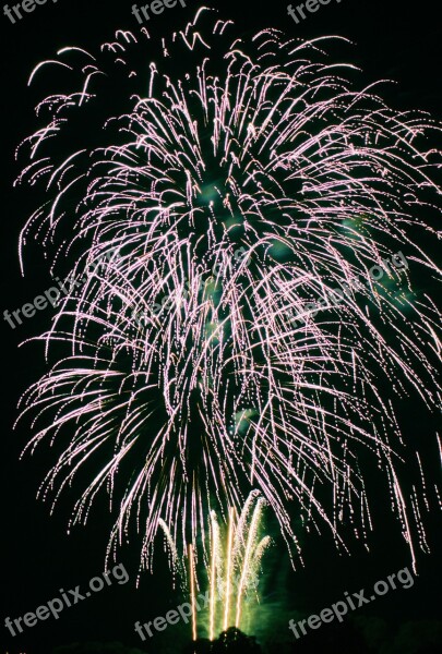 Fireworks Sky The Eruption Light Colorful