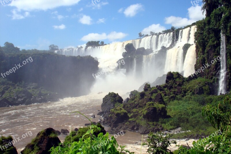 Iguassu Brazil Waterfall Nature Spray