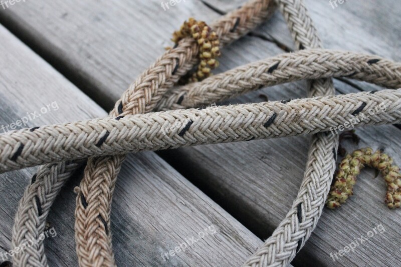 Rope Wood Dock Closeup Planks