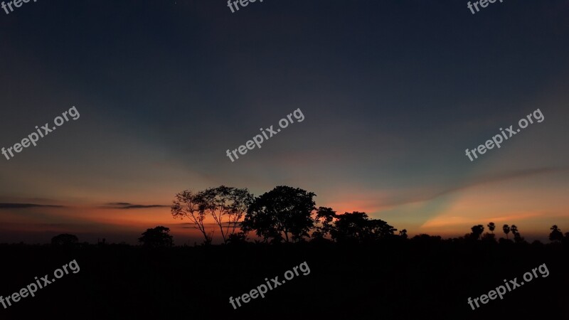 India Dusk Nature Outdoor Landscape