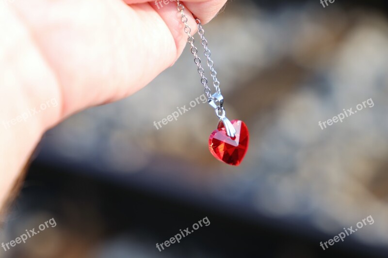 Stop Youth Suicide Red Heart Medallion In Hand Railway Lost Love Tragedy