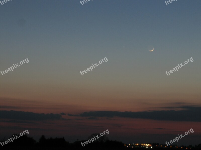 Moon Mercury Abendstimmung Planet Astro