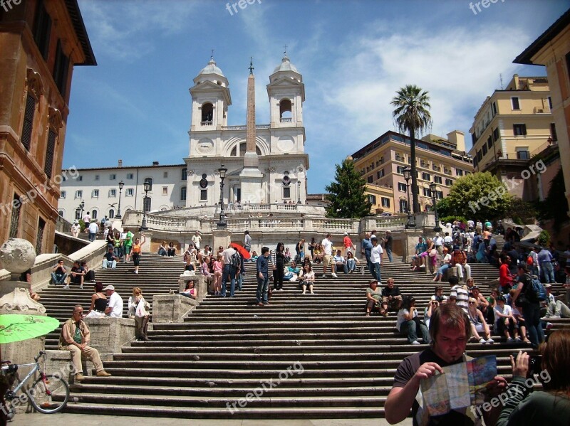 Spanish Steps Rome Stairs Building Architecture