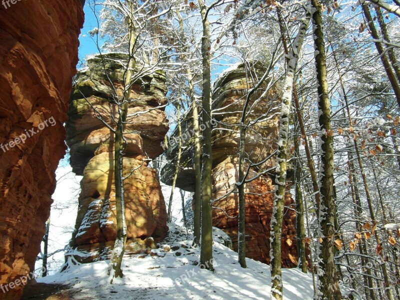 Rock Palatinate Sandstone Winter Vacations