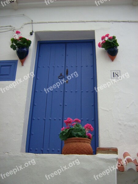 Andalusia Blue Door Blue White Free Photos