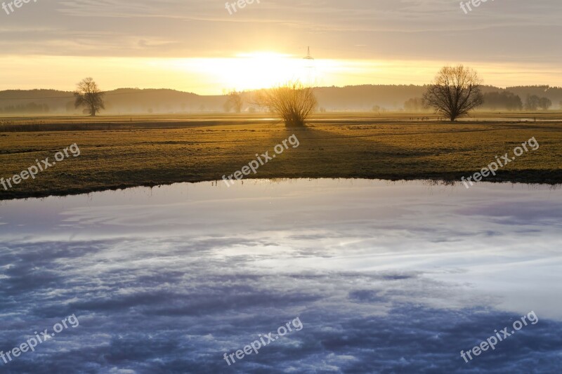 Sun Sunrise Landscape Nature Yellow