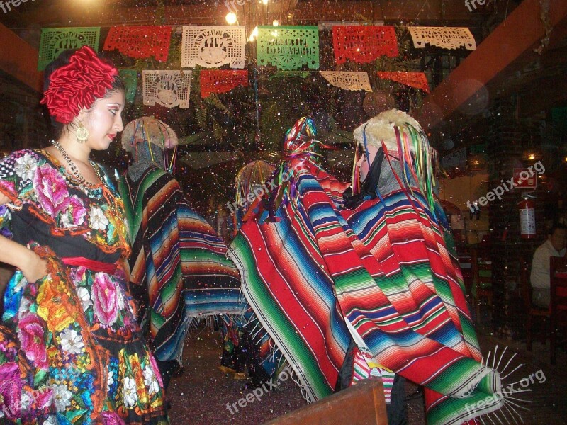 People Chiapas Mexico Dancing Folk-dance