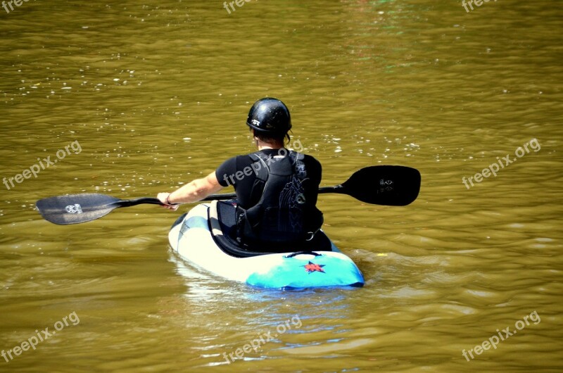 Kayaker Kayak Boat Water Sport