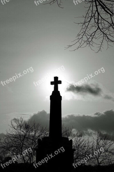 Stone Monument Cross Veterans Architecture