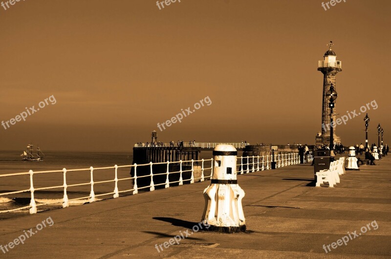 Whitby Lighthouses Town Promenade City