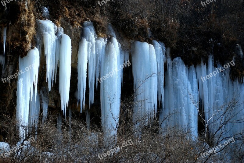 Ice Frozen Drip Waterfall Dripping