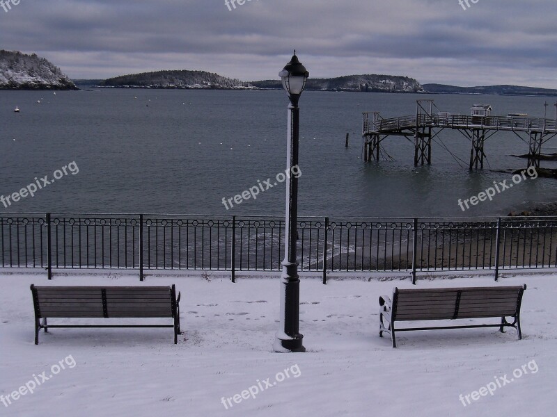 Bench Benches Relax Seats Lamppost