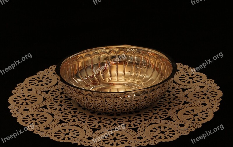 Bowl Metal Silver Candy Dish Doily