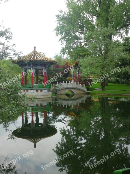 Pagoda Bridge Lake Free Photos