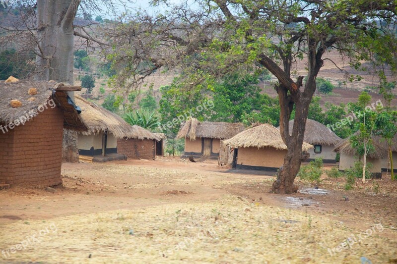 Malawi Africa Village Huts Homes