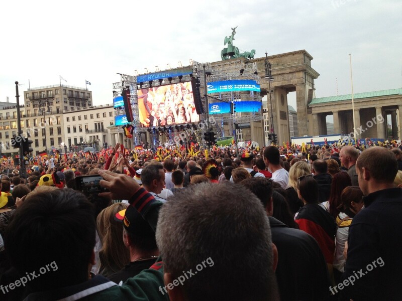 Massenveranstalung Football Brandenburg Gate Berlin Free Photos