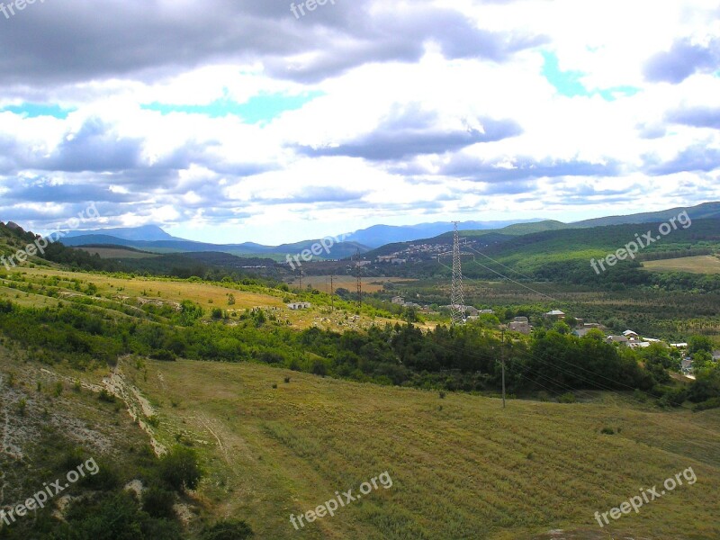 Crimea Landscape Sky Clouds Mountains