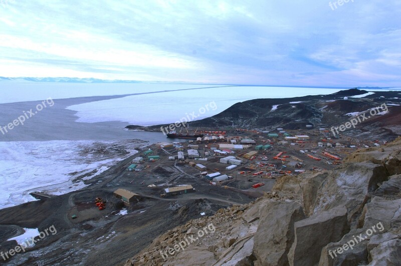 Antarctica Landscape Sky Clouds Sea