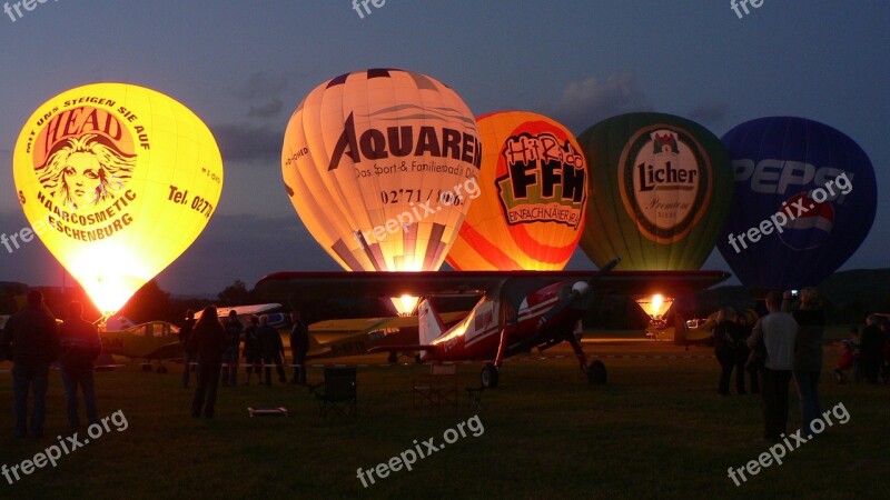 Hot Air Balloons Morning Lights Flame