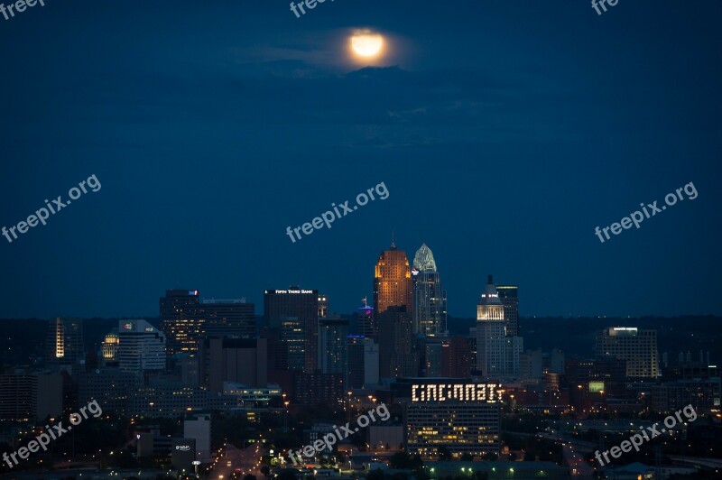 Cincinnati Ohio City Skyline Buildings