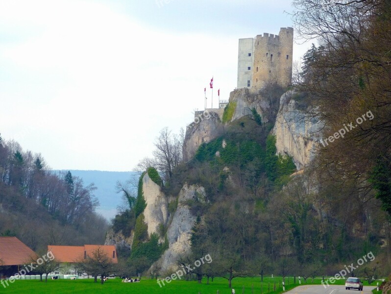 Switzerland Sky Clouds Castle Buildings