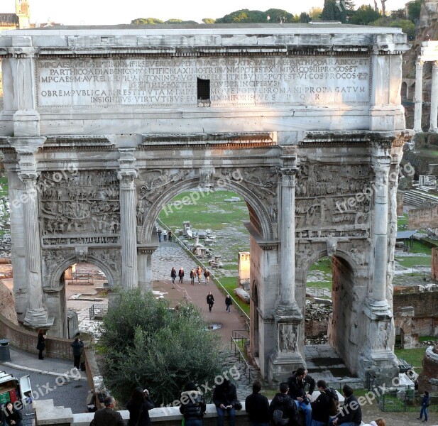 Rome The Arc De Triomphe Monument Italy Architecture