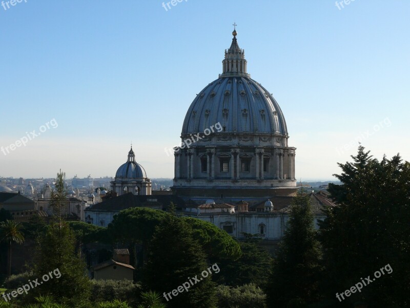 The Vatican Cathedral Of St Peter The Vatican Gardens Vatican Hill Rome