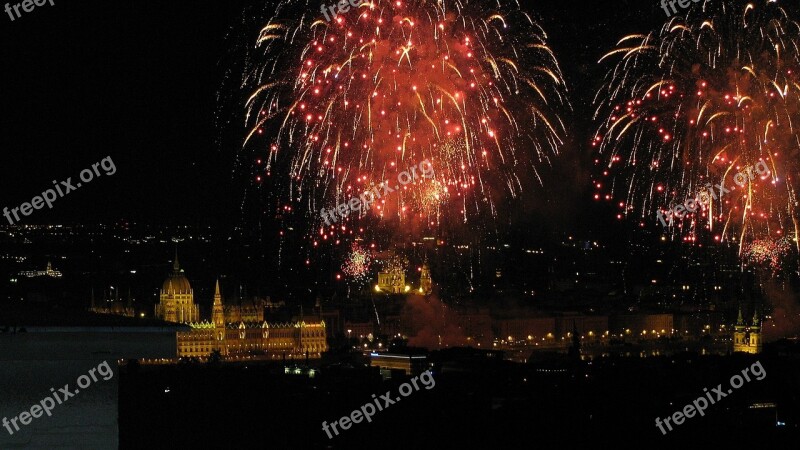 Budapest Holiday Fireworks Free Photos