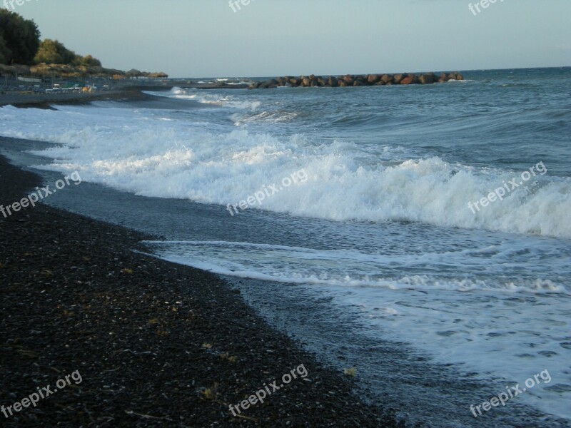 Santorini Greek Island Greece Marine Waves