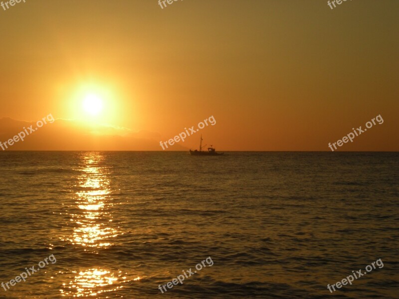 Santorini Sunrise Greek Island Greece Marine