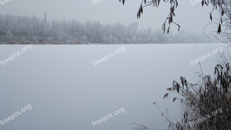 Lake Winter Landscape Ice Water Nature