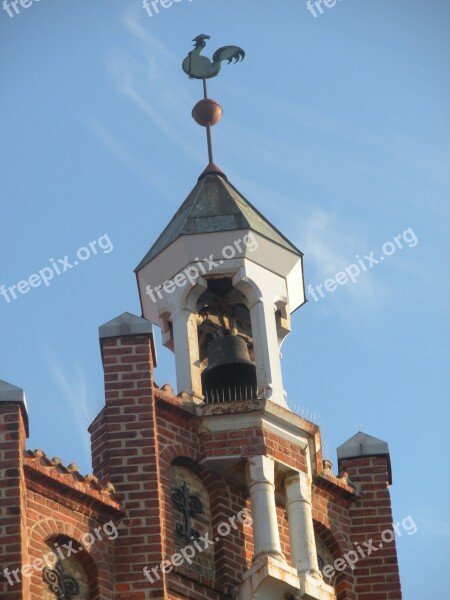 Bell Tower Weather Vane Columns Architecture Building Detail