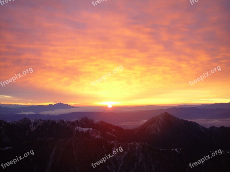 Landscape Sunrise Sunset Mountains Valley