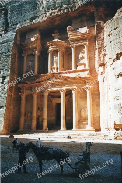 Rock Town Petra Jordan Free Photos