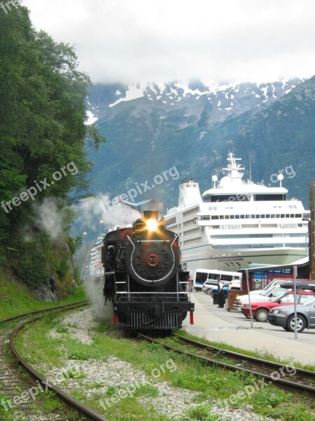 Alaska Skagway Locomotive Steam Locomotive Monument