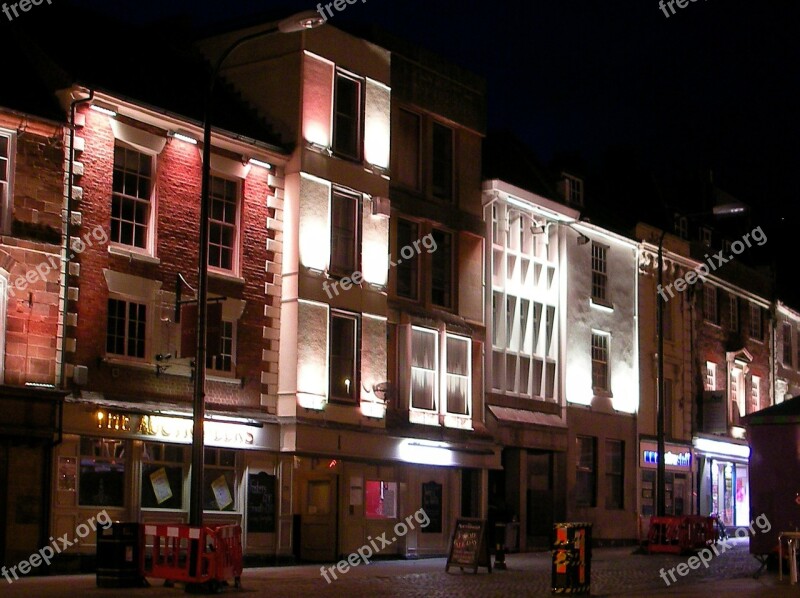 Buildings Urban City Town Night