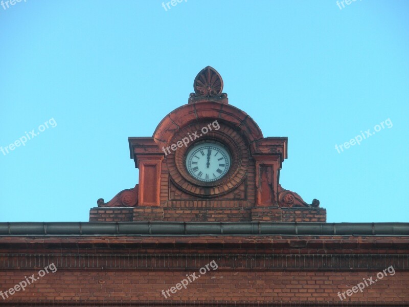 Architecture Railwaystation Clock Building Part Bricks Time