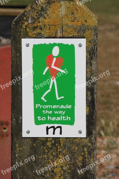 Healthy Walking Signpost Signpost Sign Heart Healthy